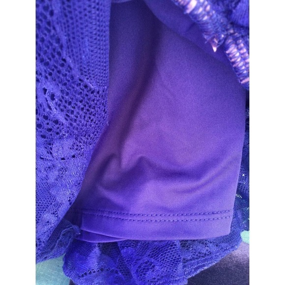 Bebe womens short skirt S stretch lace NEW clematis blue fairy summer carnival - Picture 7 of 12